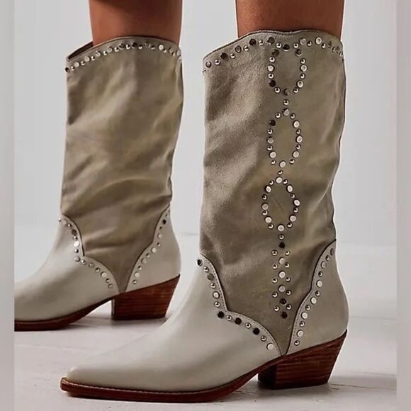 Free People Jaxon Studded Western Boots/ size 38.5 - Picture 1 of 8